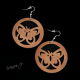 Náušnice dřevěné vyřezávané - motýli